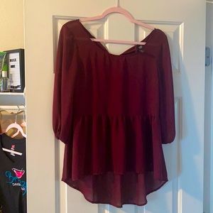 Fulltilt Burgundy Dressy Top
